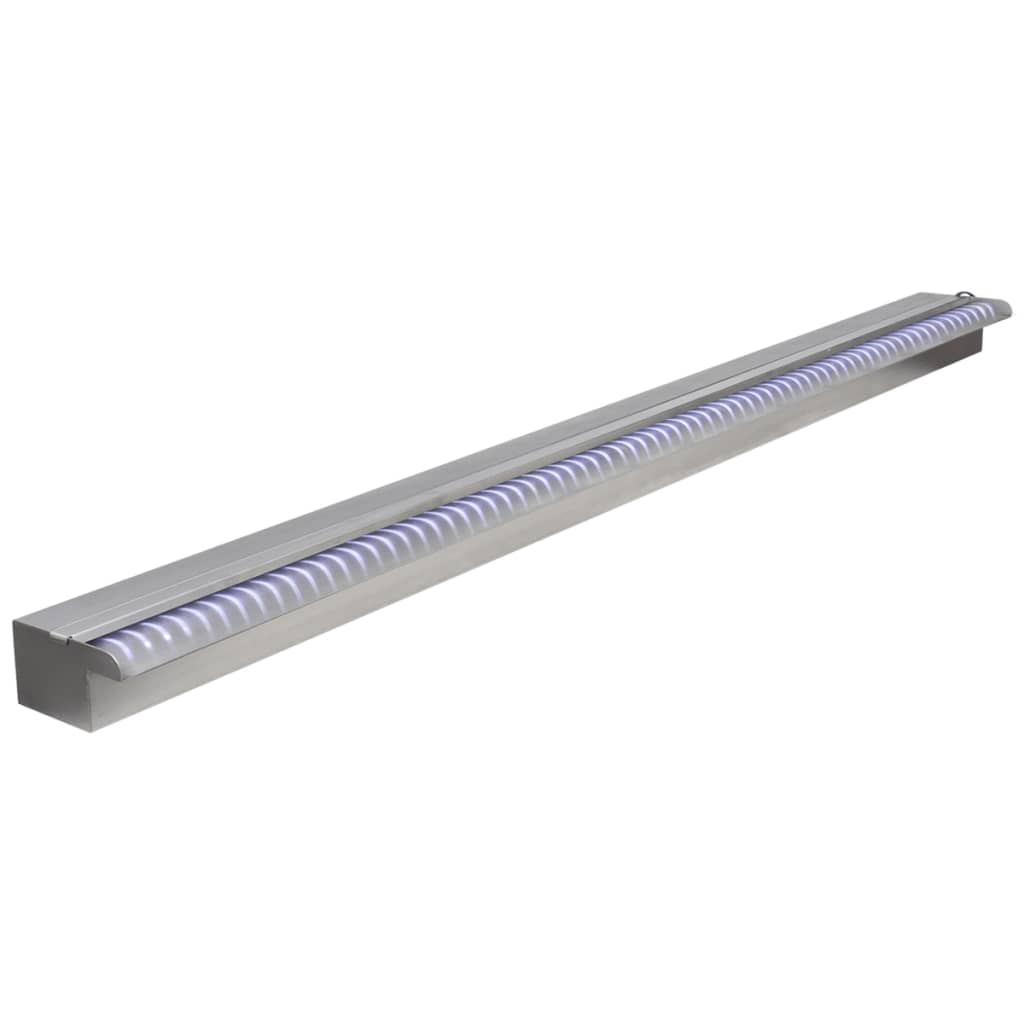 Suorakaide Uima-altaan Suihkulähde LED:llä Ruostumaton Teräs 150 cm - Sisustajankoti.fi