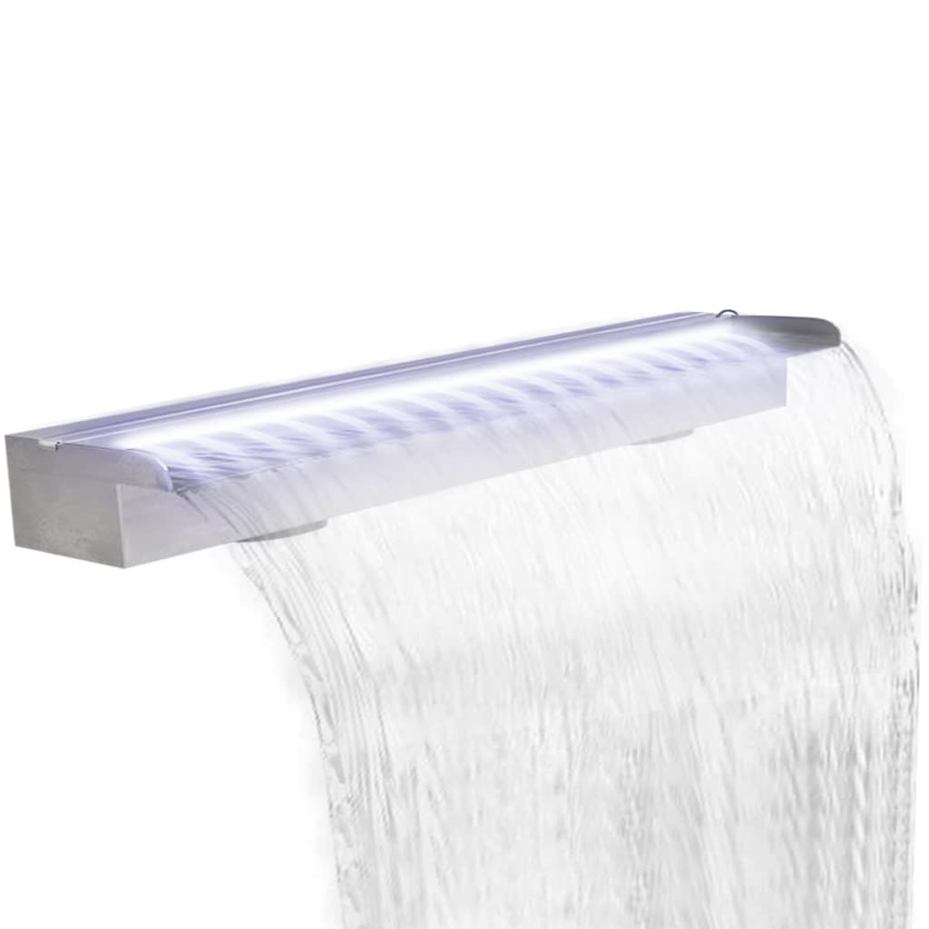 Suorakaide Uima-altaan Suihkulähde LED:llä Ruostumaton Teräs 150 cm - Sisustajankoti.fi