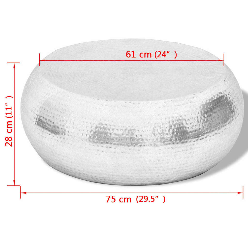 Vasaroitu alumiininen sohvapöytä Hopea - Sisustajankoti.fi