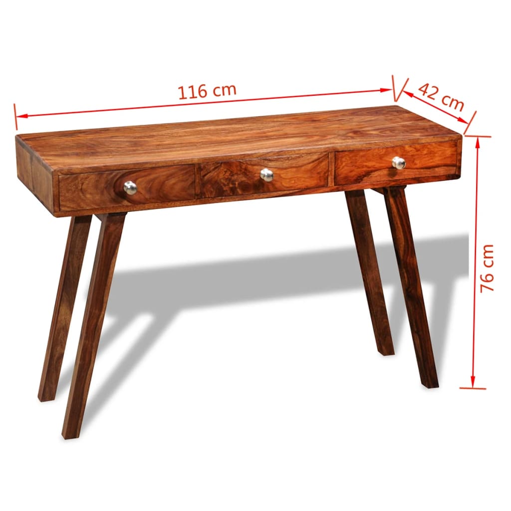 Sivupöytä 3 laatikolla 76 cm Kiinteä seesampuu - Sisustajankoti.fi