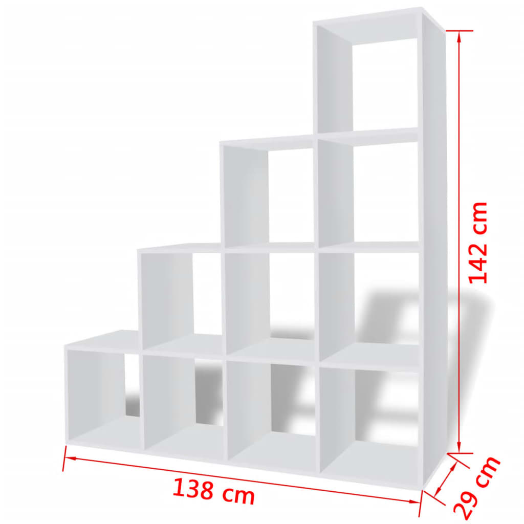 Porraskirjahylly 142 cm valkoinen - Sisustajankoti.fi