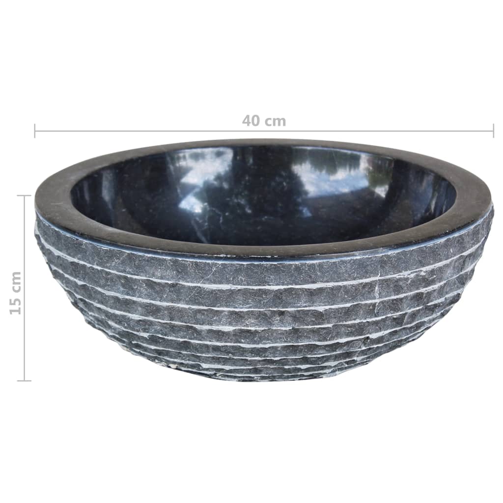 Pesuallas marmori 40 cm musta - Sisustajankoti.fi