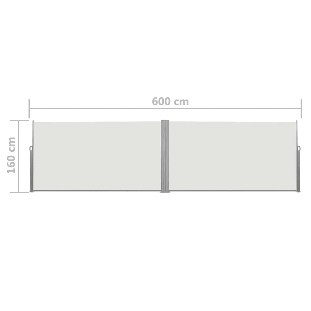 Sisäänvedettävä Sivumarkiisi 160x600 cm Kerma - Sisustajankoti.fi