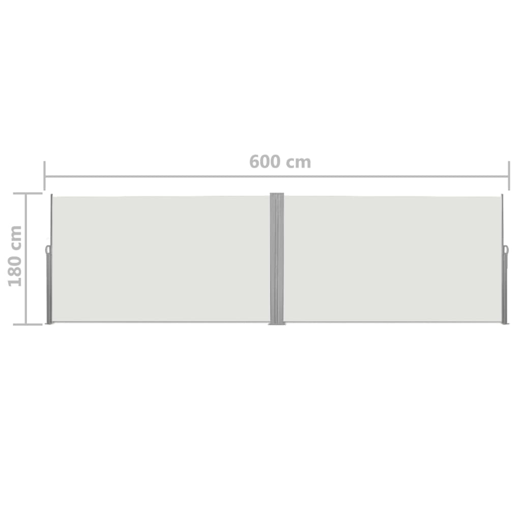 Sisäänvedettävä Sivumarkiisi 180x600 cm Kerma - Sisustajankoti.fi