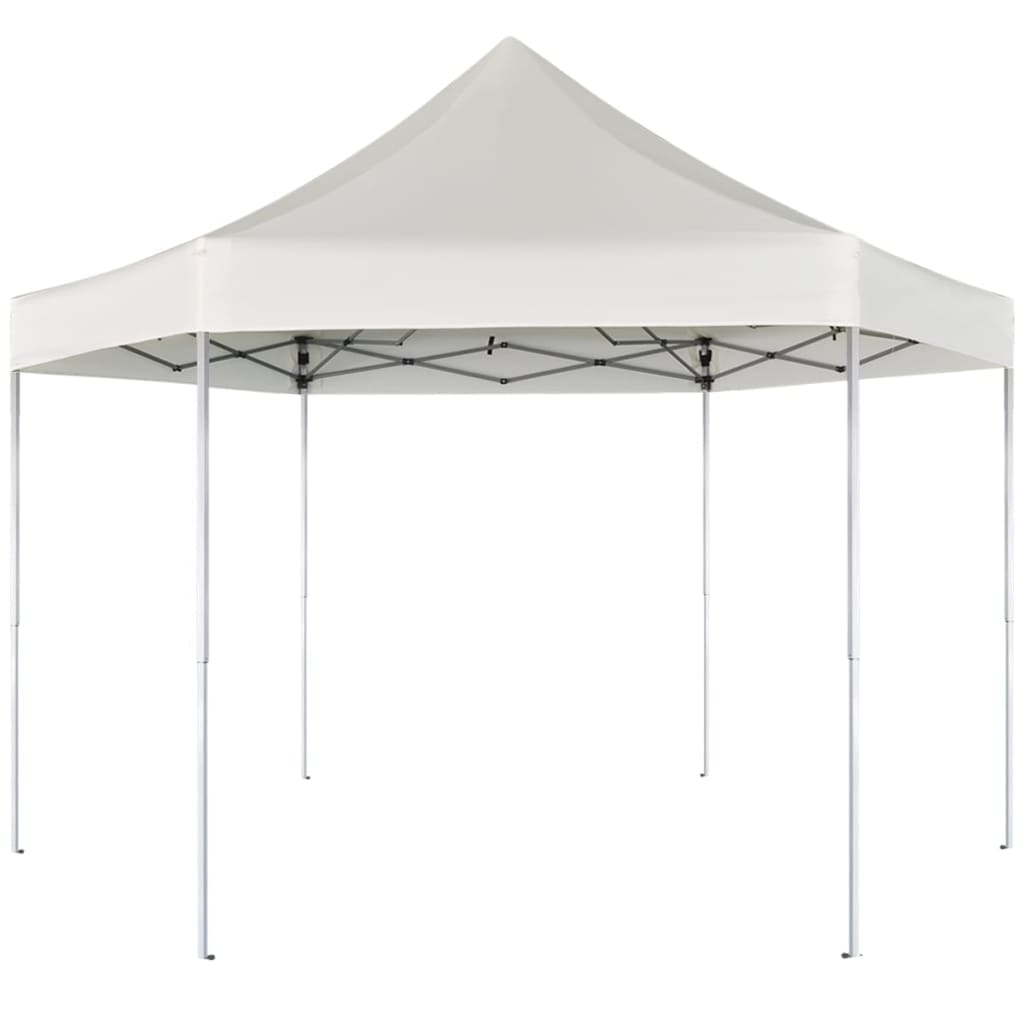 Kuusikulmainen Pop-Up Juhlateltta 6 Seinää Kerma 3,6x3,1 m - Sisustajankoti.fi