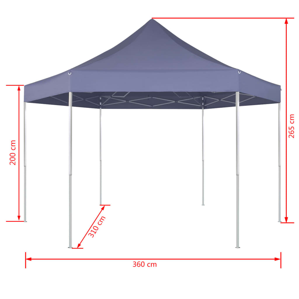 Kuusikulmainen Pop-Up Juhlateltta Sininen 3,6x3,1 m - Sisustajankoti.fi