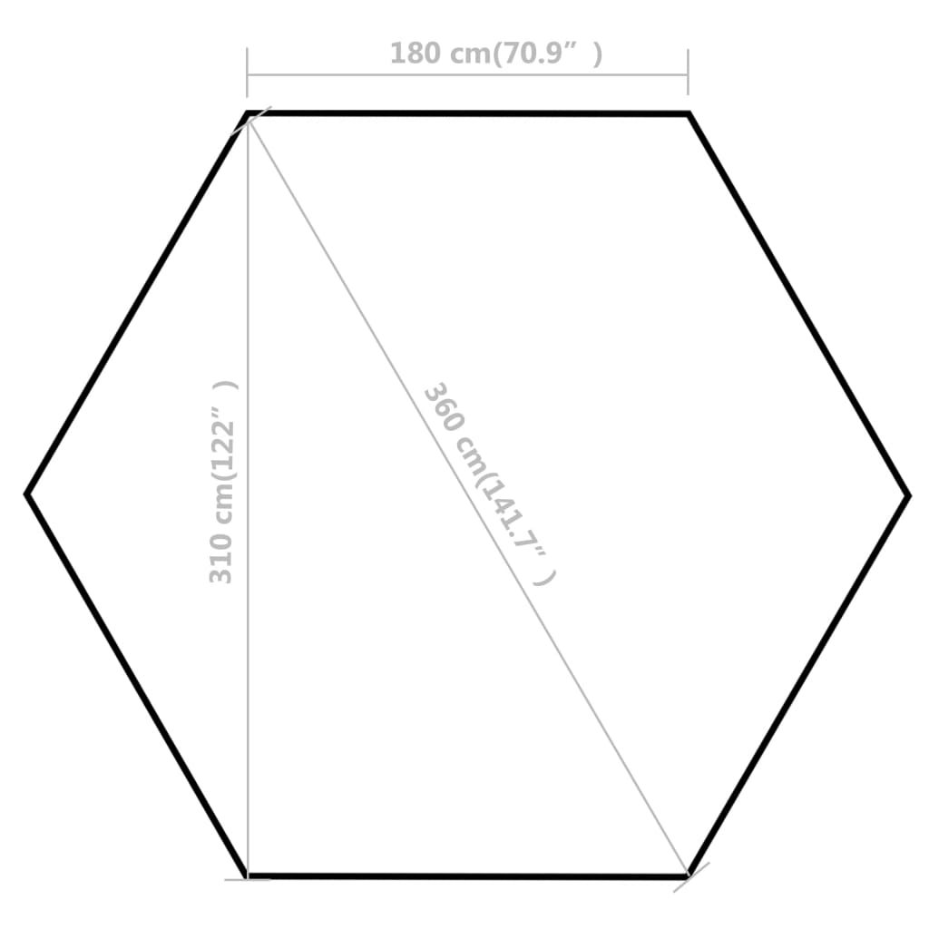 Kuusikulmainen Pop-Up Juhlateltta harmaa 3,6x3,1 m - Sisustajankoti.fi