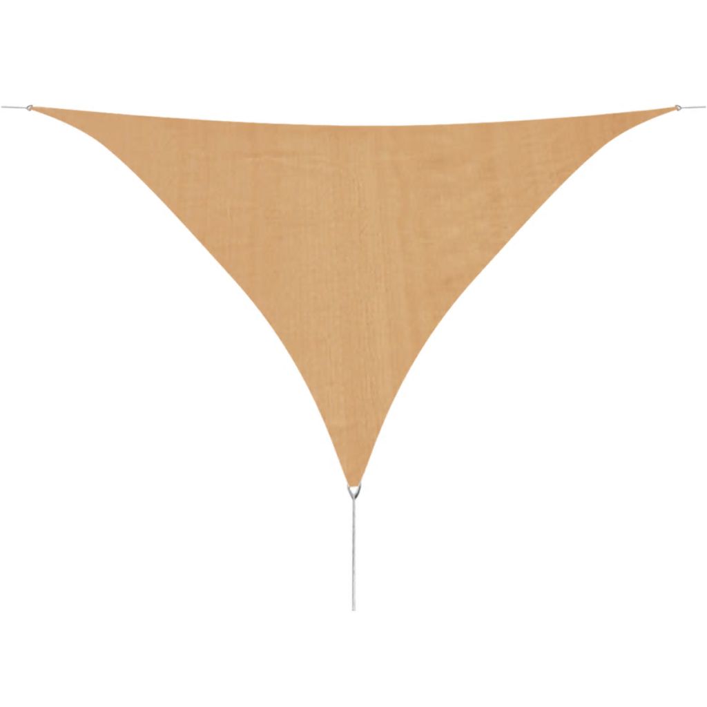 Aurinkovarjo Purje HDPE Kolmikulmainen 3.6x3.6x3.6 m Beige - Sisustajankoti.fi