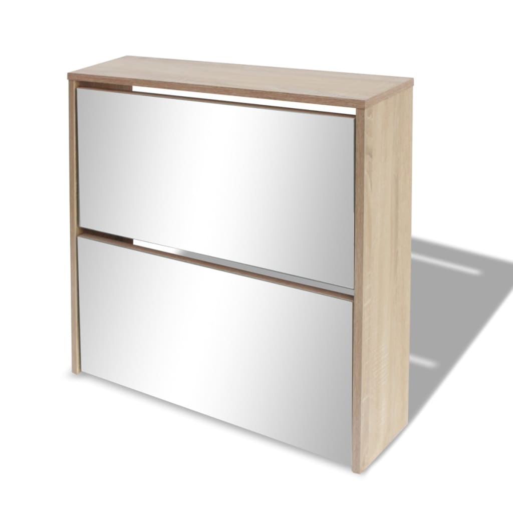 Kenkäkaappi 2 kerrosta ja peilit Tammi 63x17x67 cm - Sisustajankoti.fi