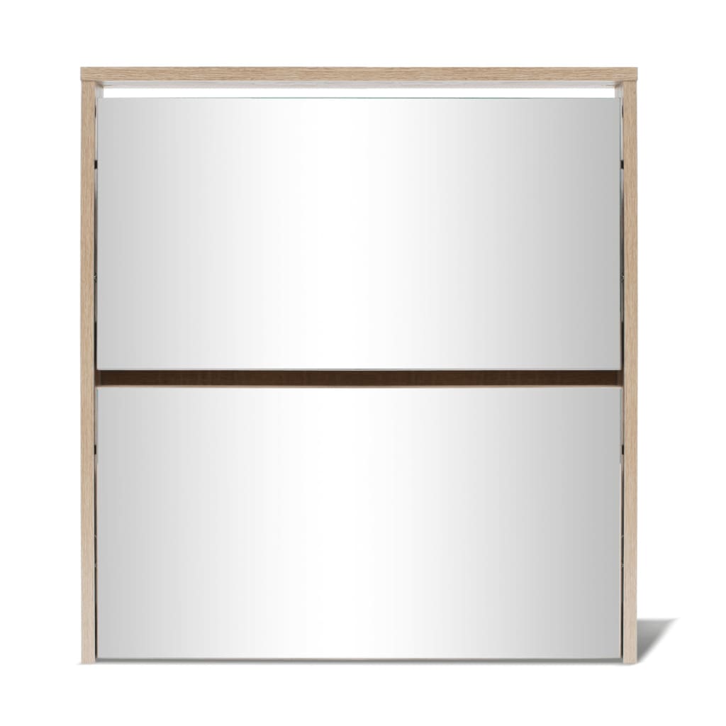 Kenkäkaappi 2 kerrosta ja peilit Tammi 63x17x67 cm - Sisustajankoti.fi