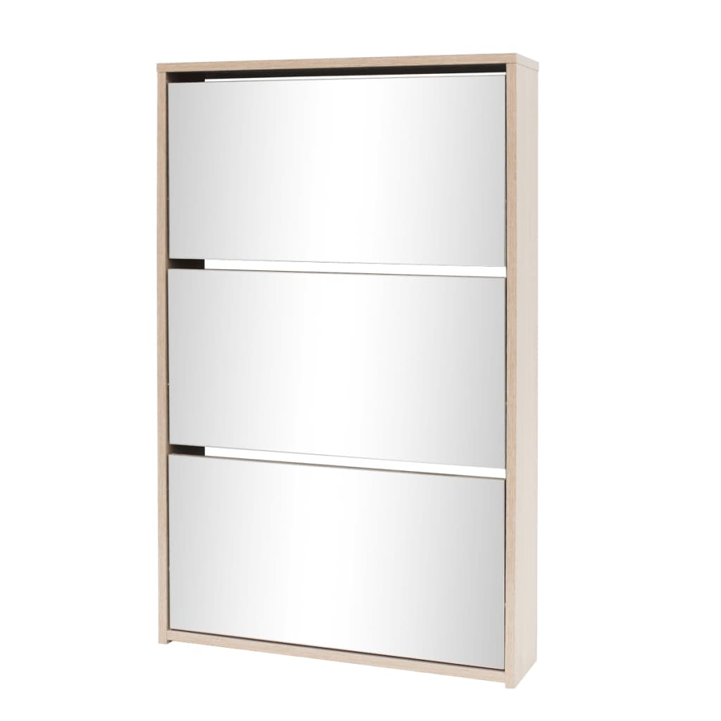 Kenkäkaappi 3 kerrosta ja peilit Tammi 63x17x102.5 cm - Sisustajankoti.fi