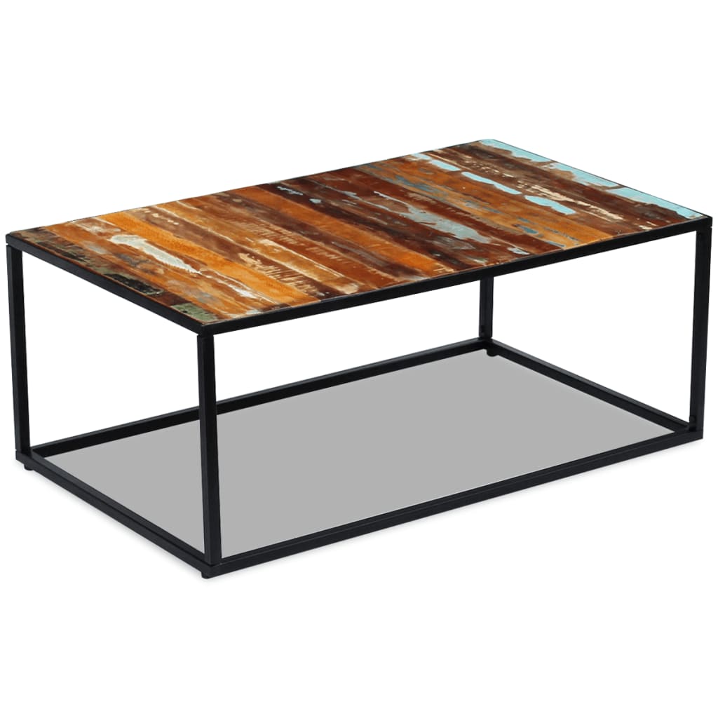 Sohvapöytä kierrätetty massiivipuu 100x60x40 cm - Sisustajankoti.fi