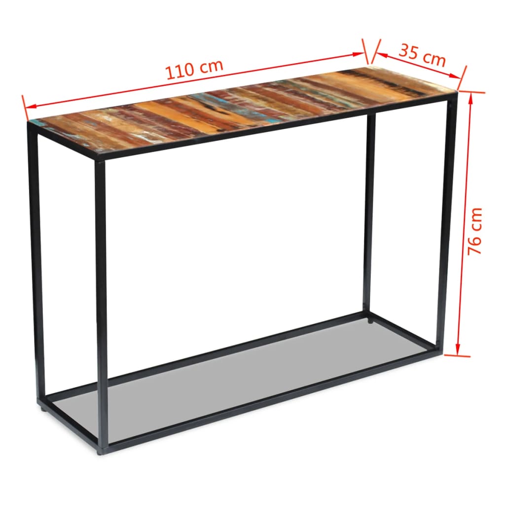 Sivupöytä kierrätetty massiivipuu 110x35x76 cm - Sisustajankoti.fi
