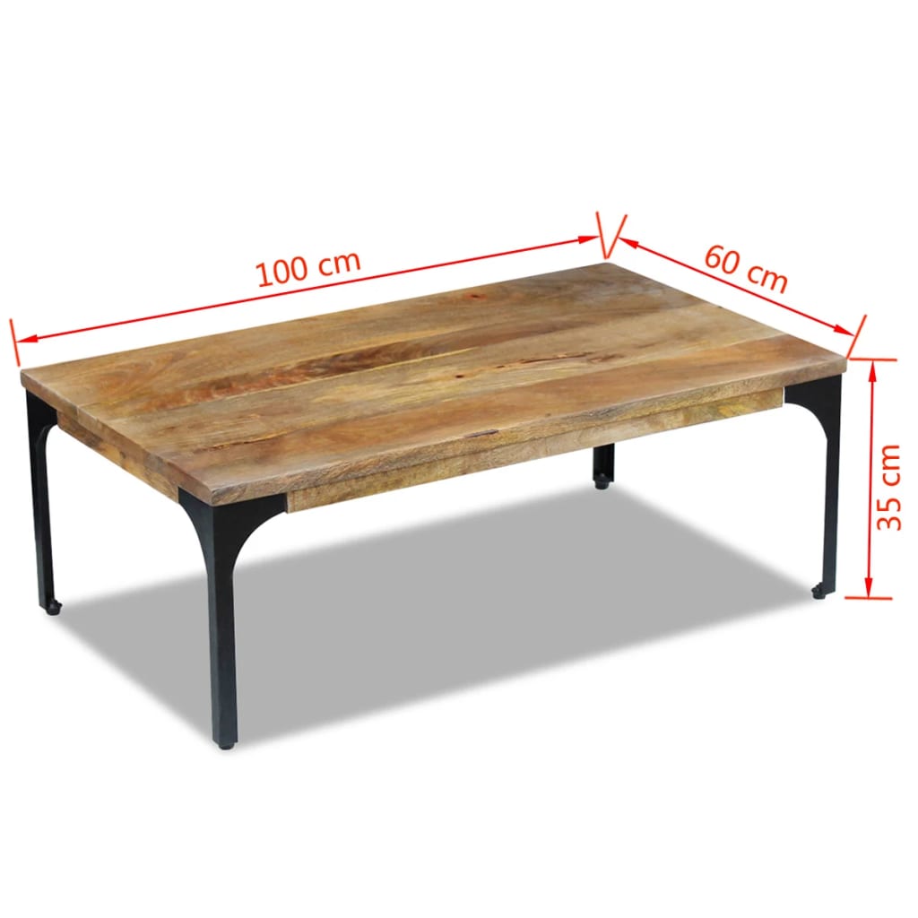 Sohvapöytä mangopuu 100x60x35 cm - Sisustajankoti.fi