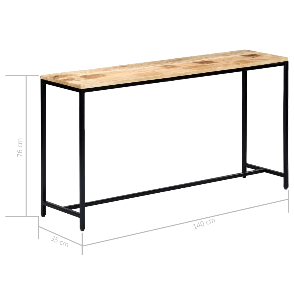 Konsolipöytä 140x35x76 cm täysi karkea mangopuu - Sisustajankoti.fi