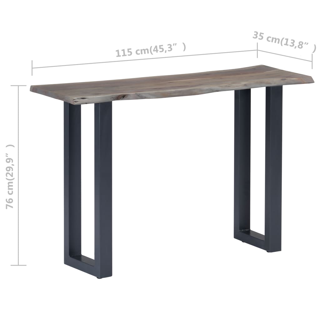 Konsolipöytä harmaa 115x35x76 cm akaasiapuu ja rauta - Sisustajankoti.fi