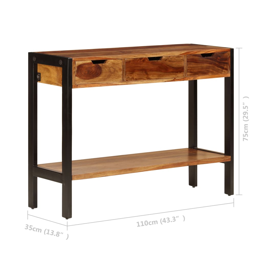 Senkki 3 laatikolla 110x35x75 cm kiinteä seesampuu - Sisustajankoti.fi
