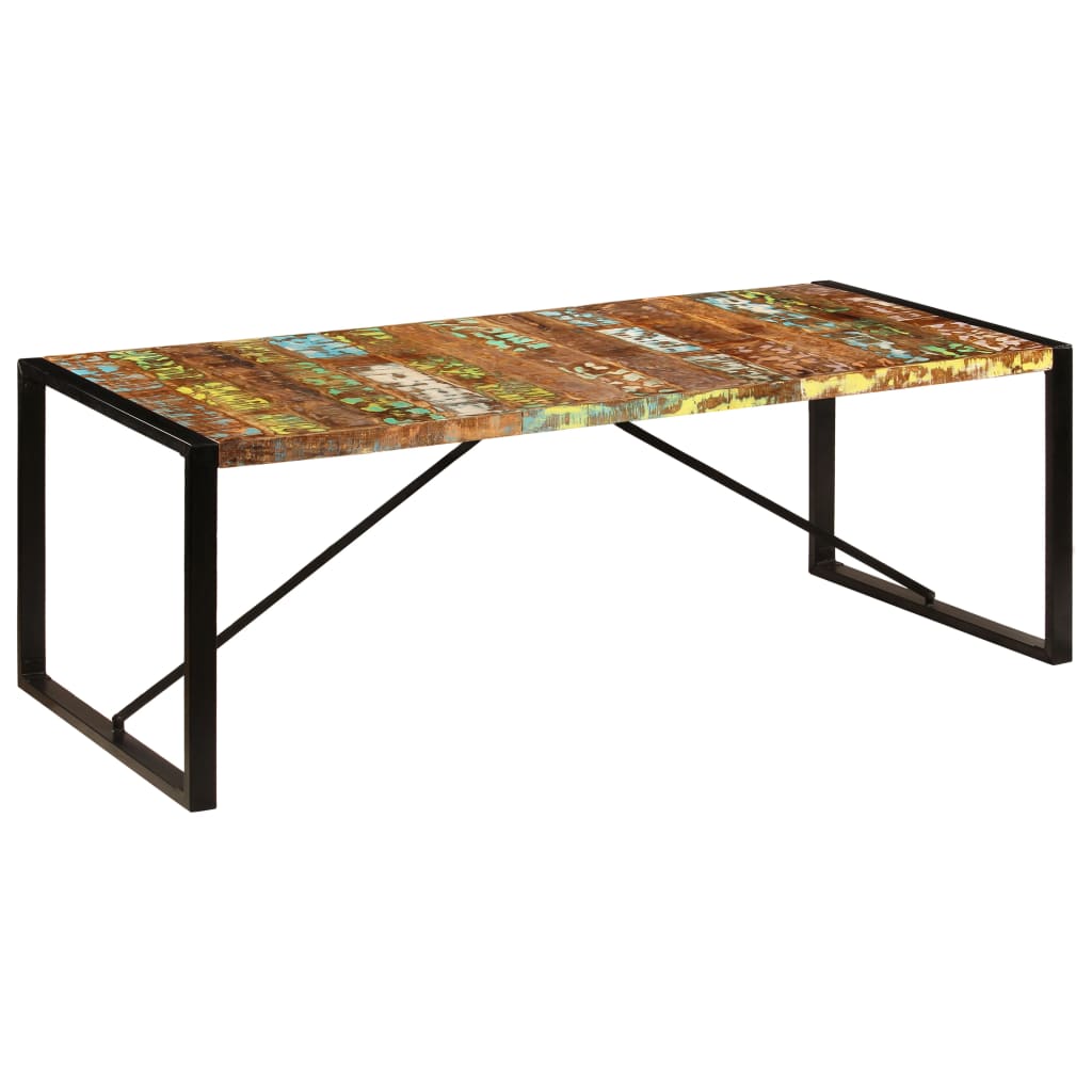 Ruokapöytä 220x100x75 cm kiinteä kierrätetty puu - Sisustajankoti.fi