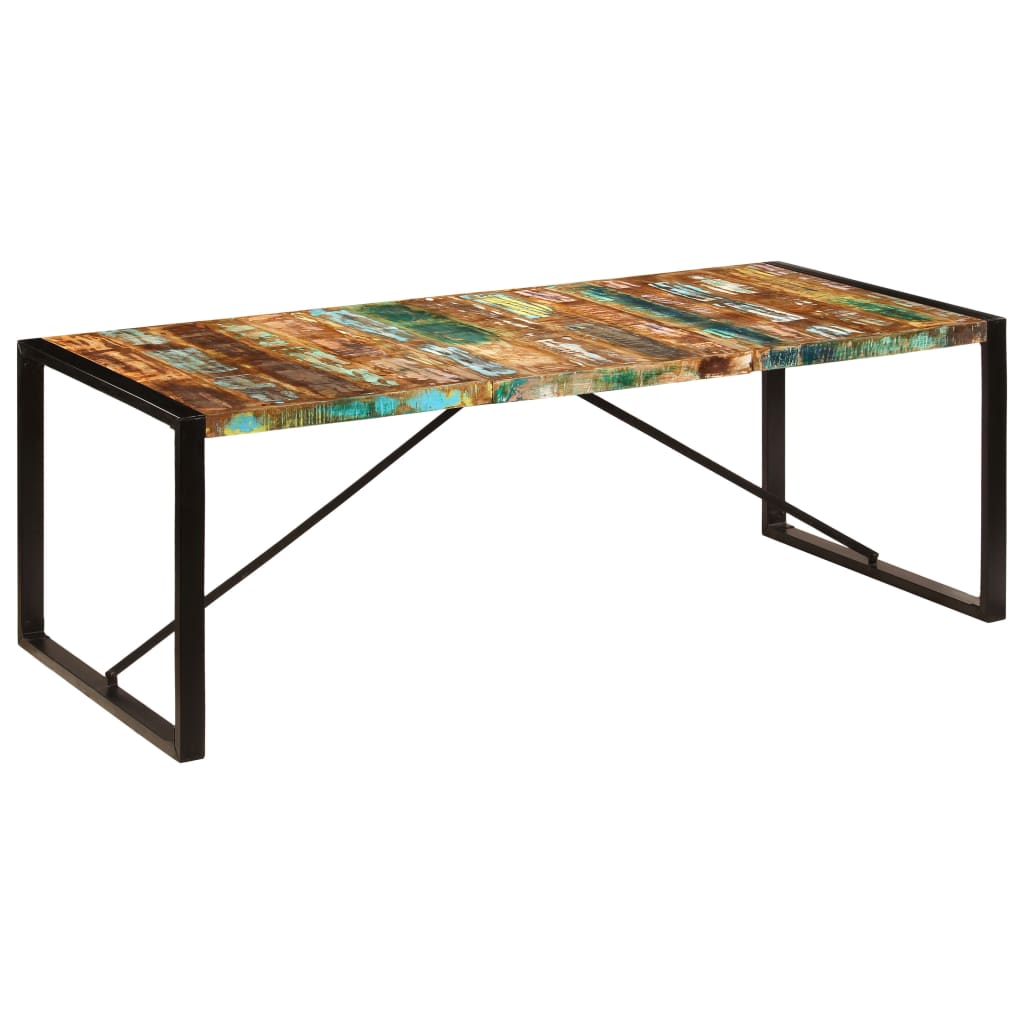 Ruokapöytä 220x100x75 cm kiinteä kierrätetty puu - Sisustajankoti.fi