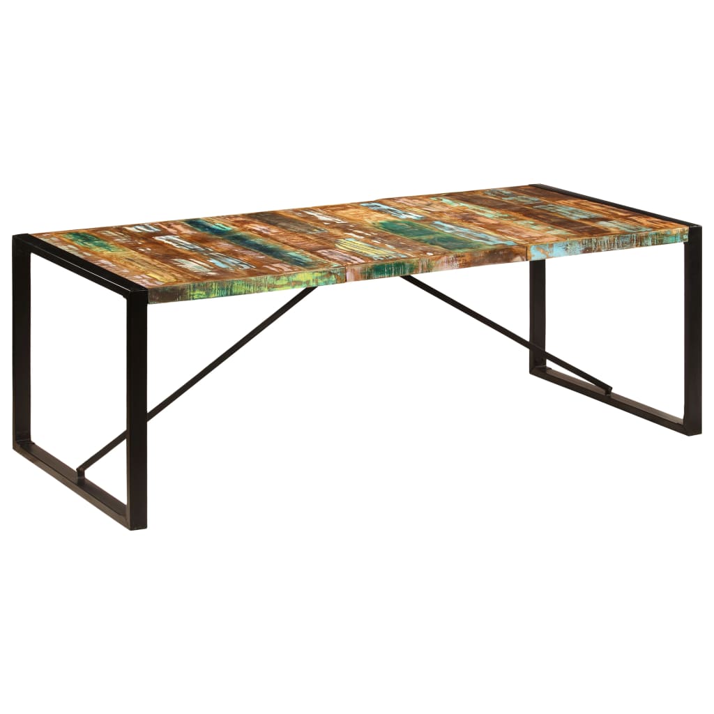 Ruokapöytä 220x100x75 cm kiinteä kierrätetty puu - Sisustajankoti.fi