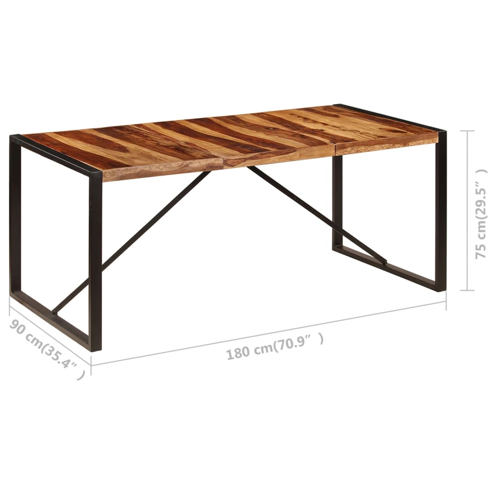 Ruokapöytä kiinteä seesampuu 180x90x75 cm - Sisustajankoti.fi