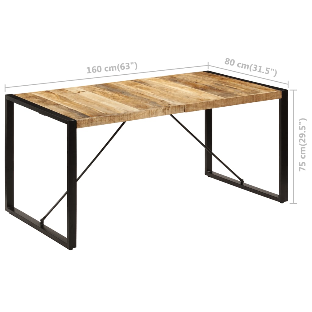 Ruokapöytä 160x80x75 cm mangopuu - Sisustajankoti.fi