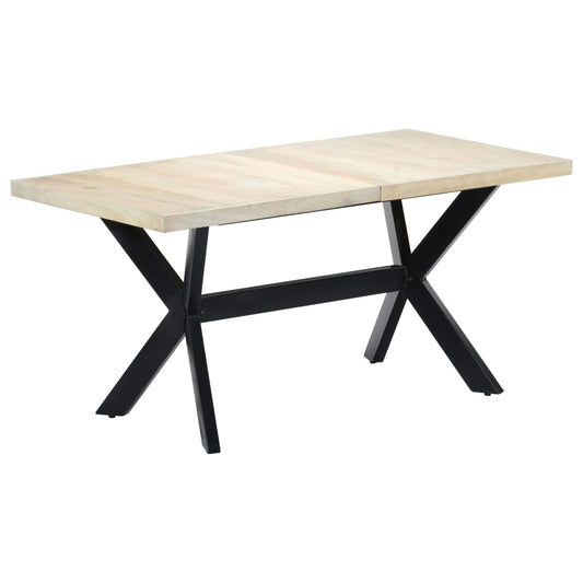 Ruokapöytä valkoinen 160x80x75 cm mangopuu - Sisustajankoti.fi