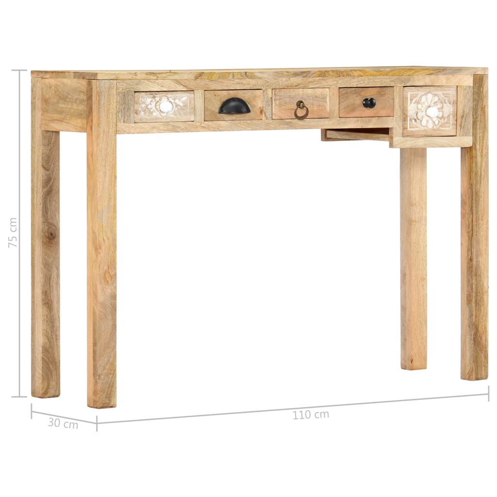 Konsolipöytä 110x30x75 cm täysi mangopuu - Sisustajankoti.fi