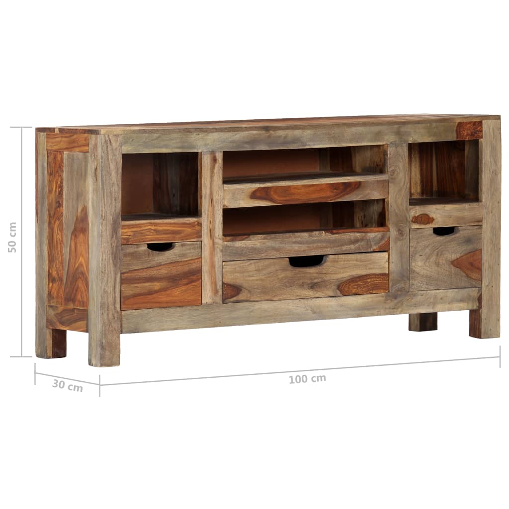 Senkki harmaa 100x30x50 cm täysi seesampuu - Sisustajankoti.fi