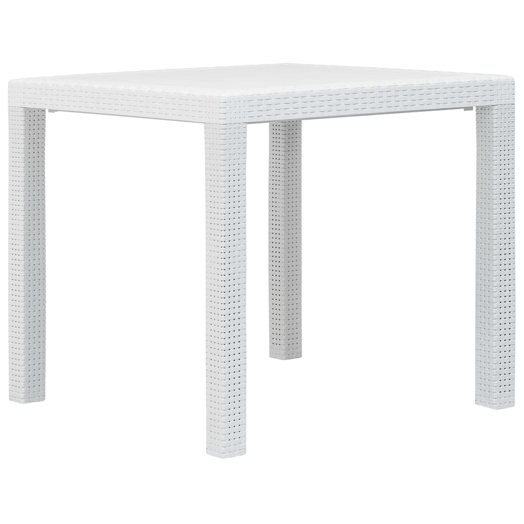 Puutarhapöytä rottinkityylinen muovi 79x79x72 cm valkoinen - Sisustajankoti.fi