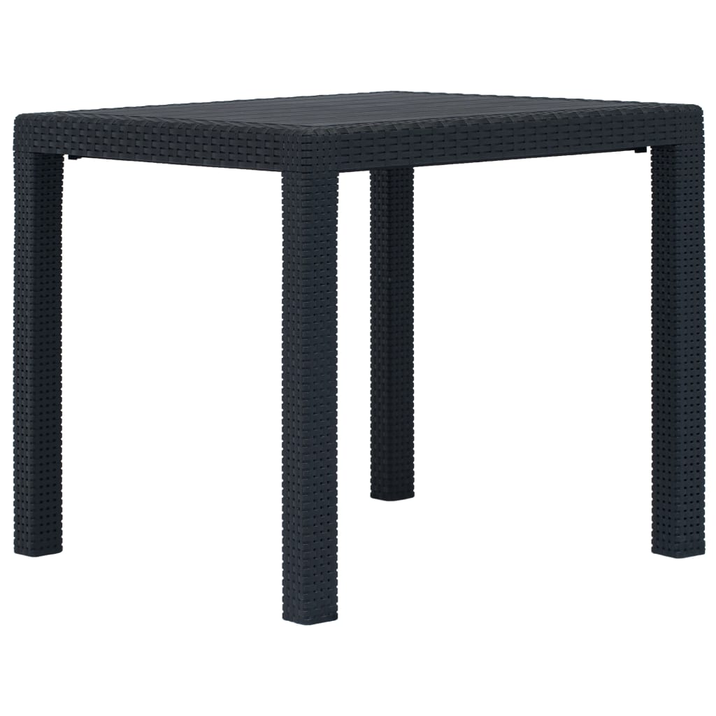 Puutarhapöytä rottinkityylinen muovi 79x79x72 cm antrasiitti - Sisustajankoti.fi
