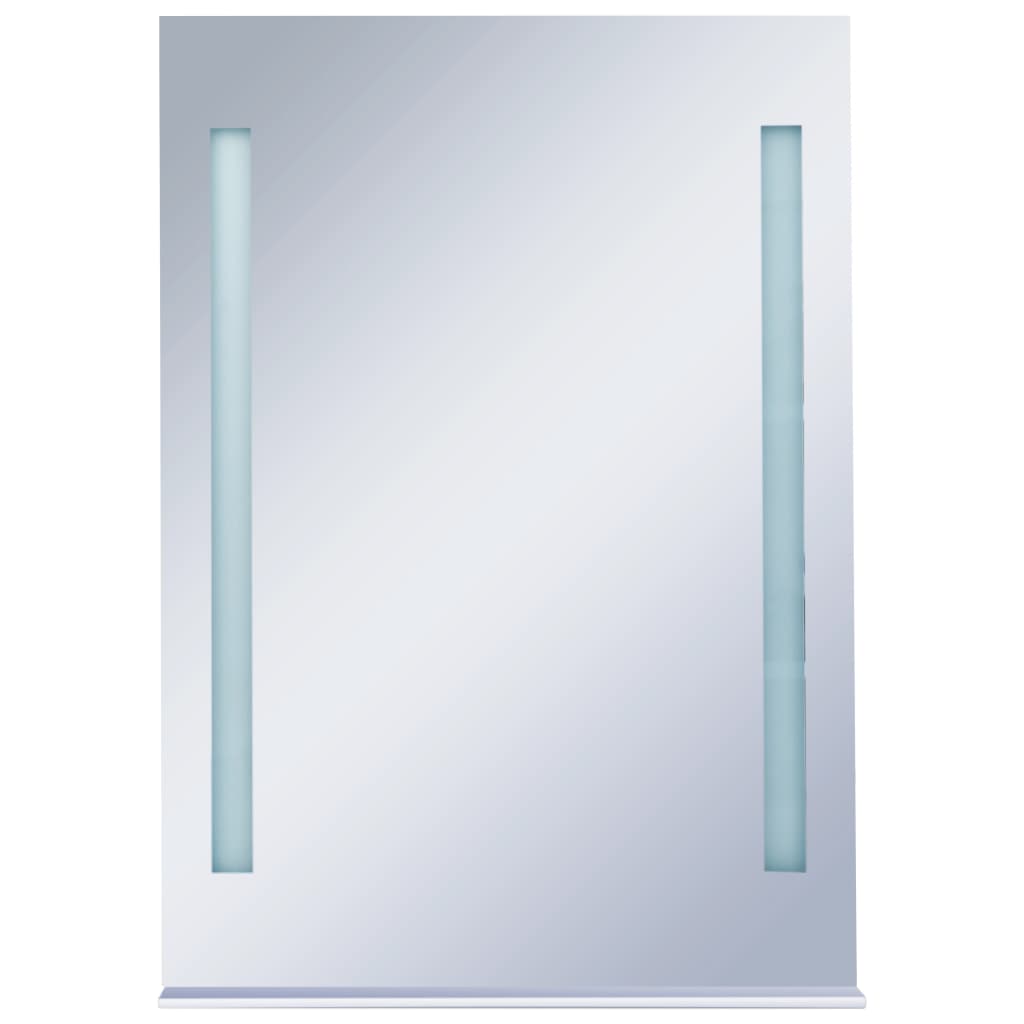 Kylpyhuoneen LED-seinäpeili hyllyllä 50x70 cm - Sisustajankoti.fi
