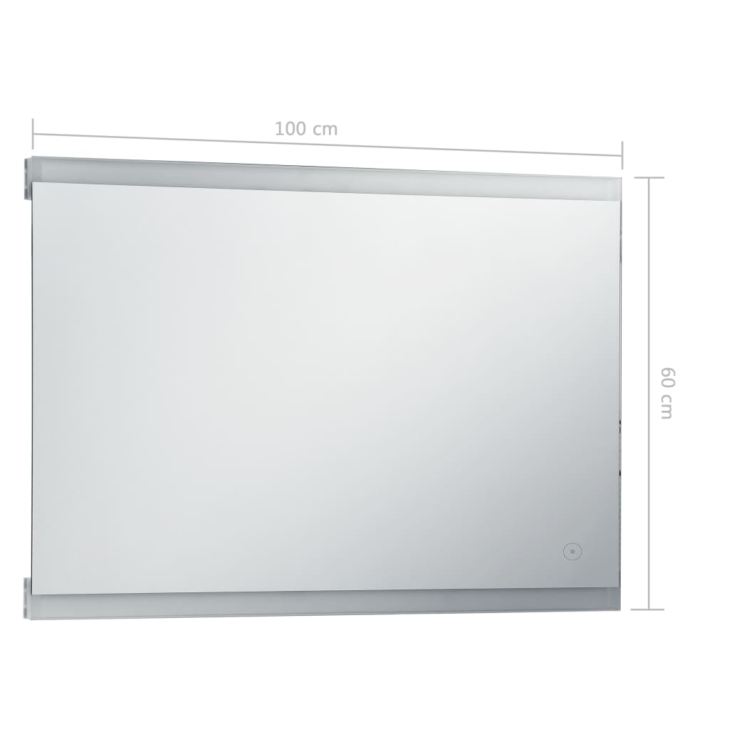 Kylpyhuoneen LED-seinäpeili kosketussensorilla 100x60 cm - Sisustajankoti.fi