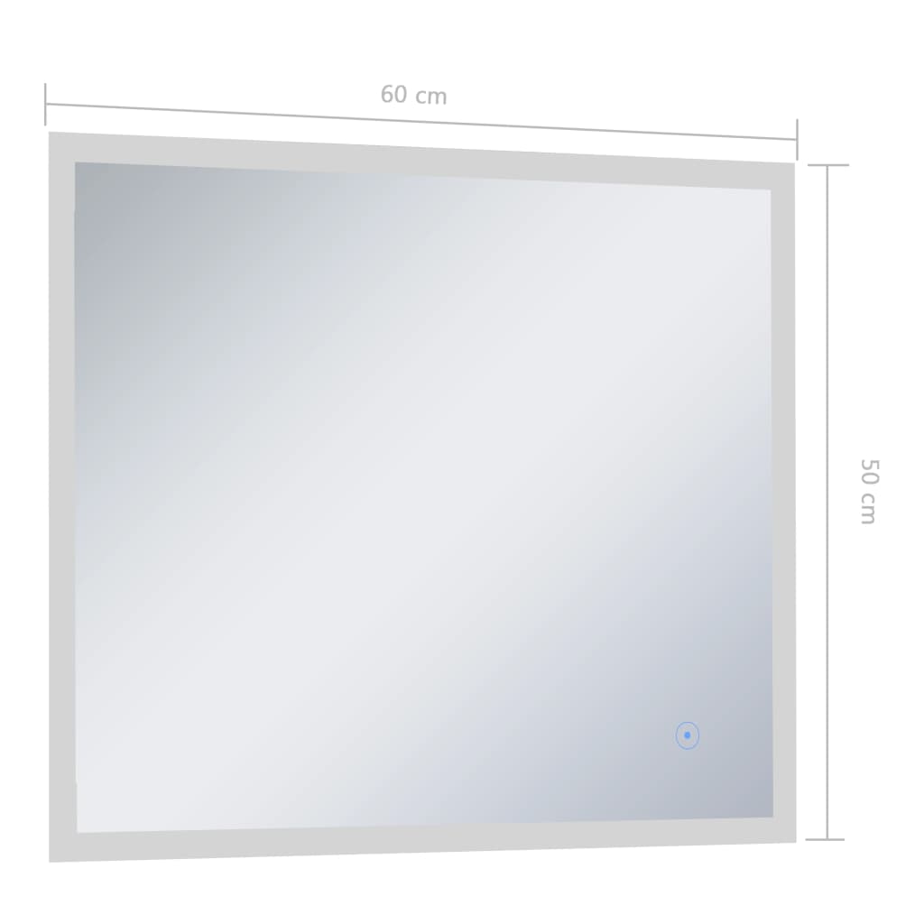 Kylpyhuoneen LED-seinäpeili kosketussensorilla 60x50 cm - Sisustajankoti.fi