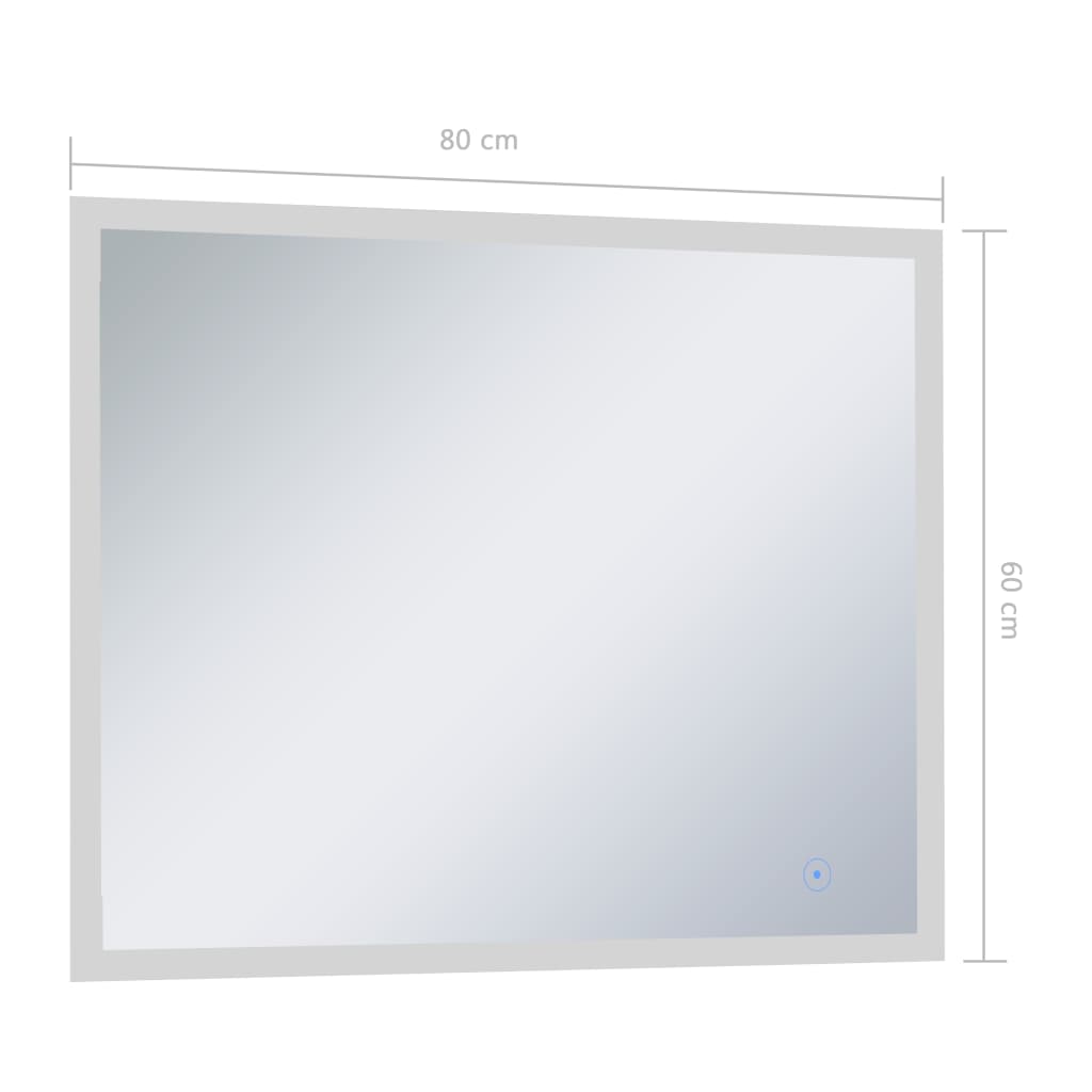 Kylpyhuoneen LED-seinäpeili kosketussensorilla 80x60 cm - Sisustajankoti.fi