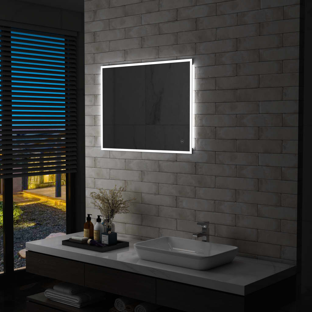Kylpyhuoneen LED-seinäpeili kosketussensorilla 80x60 cm - Sisustajankoti.fi