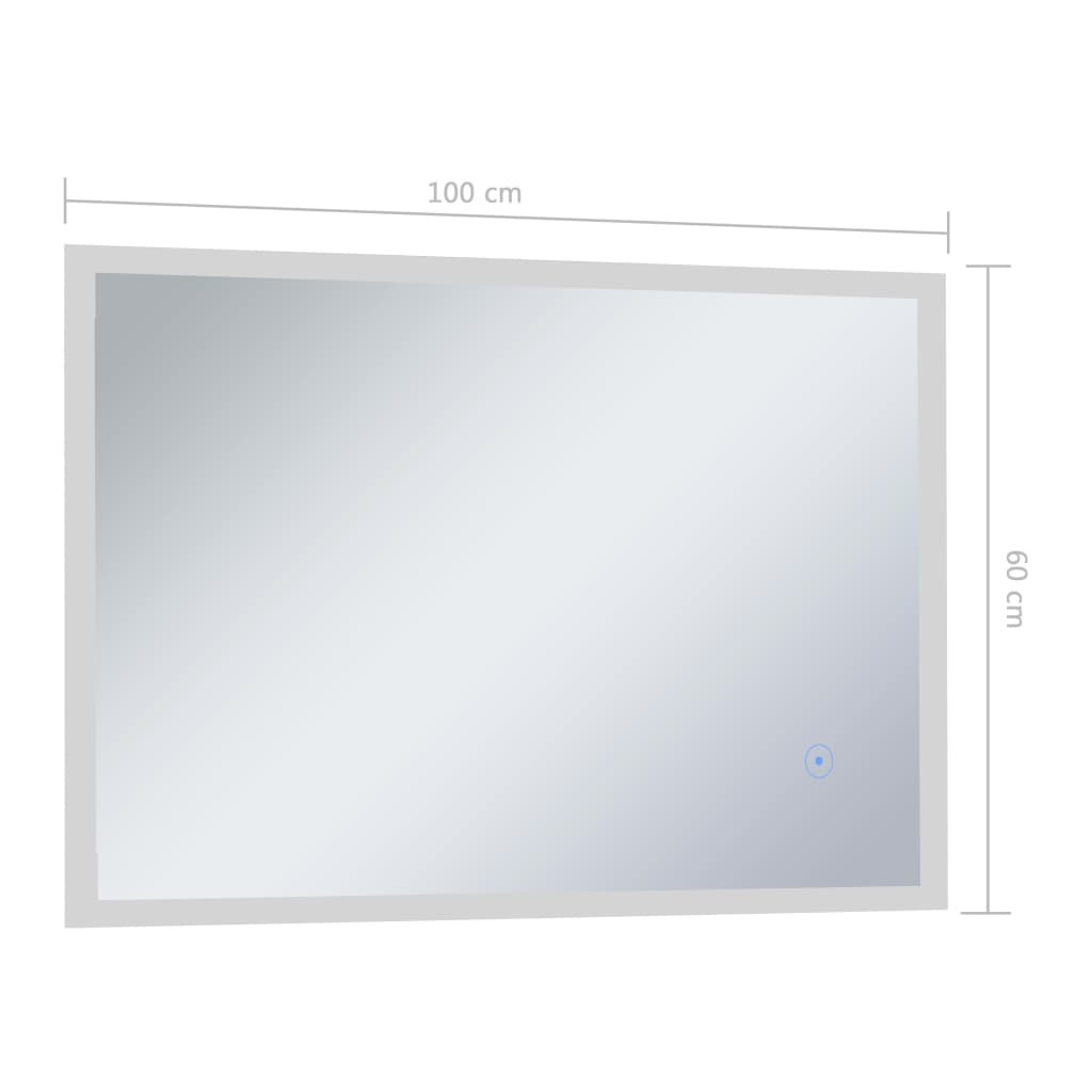 Kylpyhuoneen LED-seinäpeili kosketussensorilla 100x60 cm - Sisustajankoti.fi