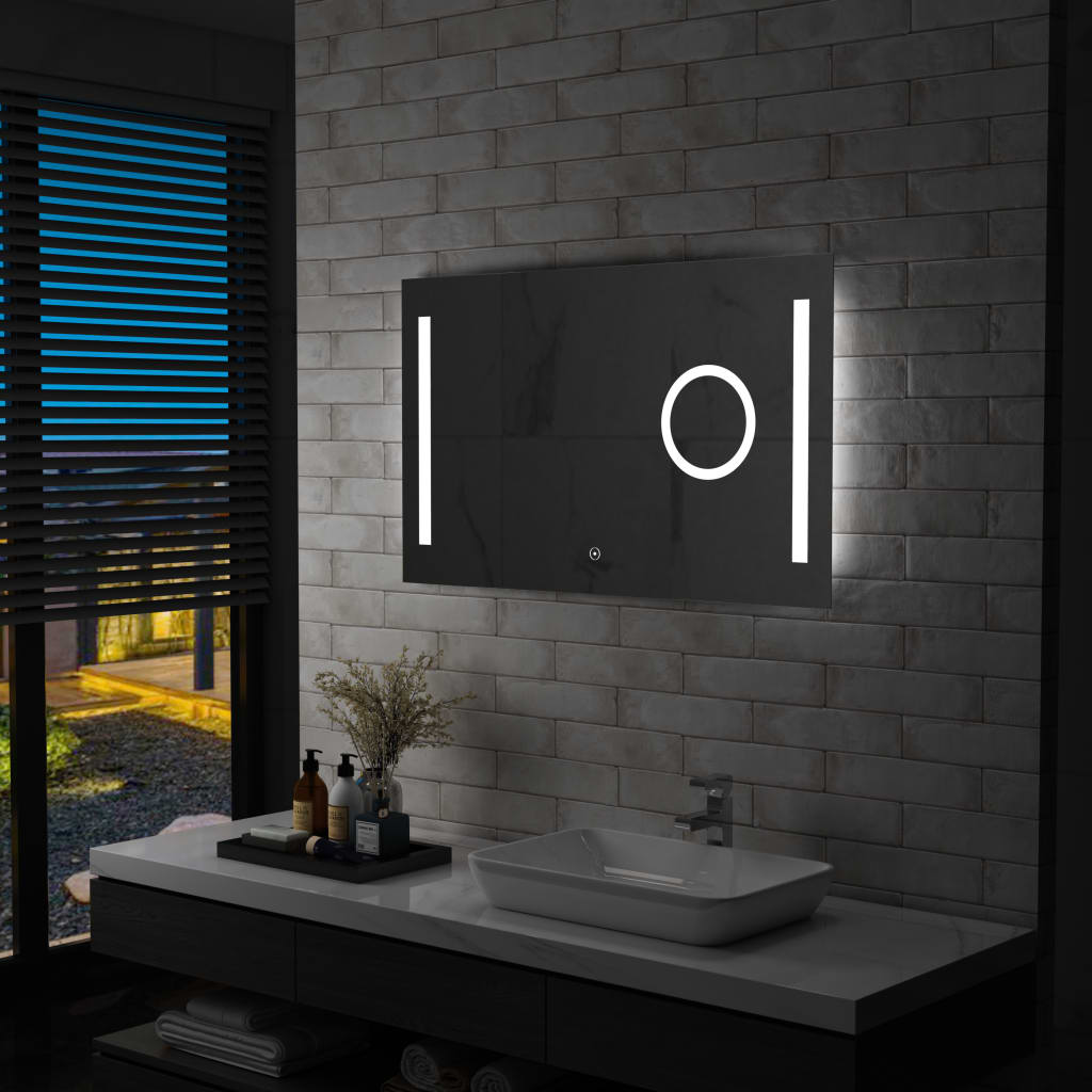 Kylpyhuoneen LED-seinäpeili kosketussensorilla 100x60 cm - Sisustajankoti.fi