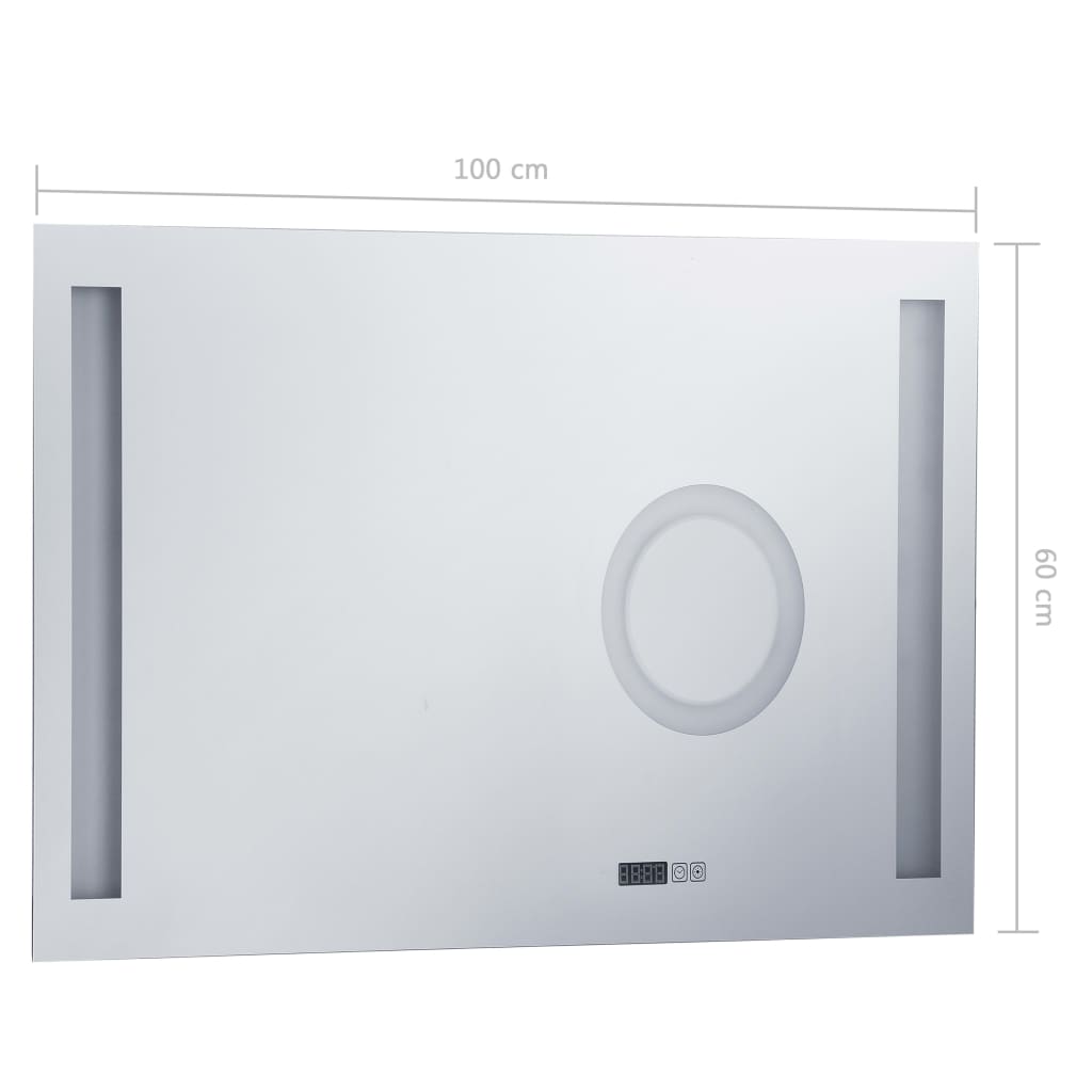 Kylpyhuoneen LED-seinäpeili kosketussensorilla 100x60 cm - Sisustajankoti.fi