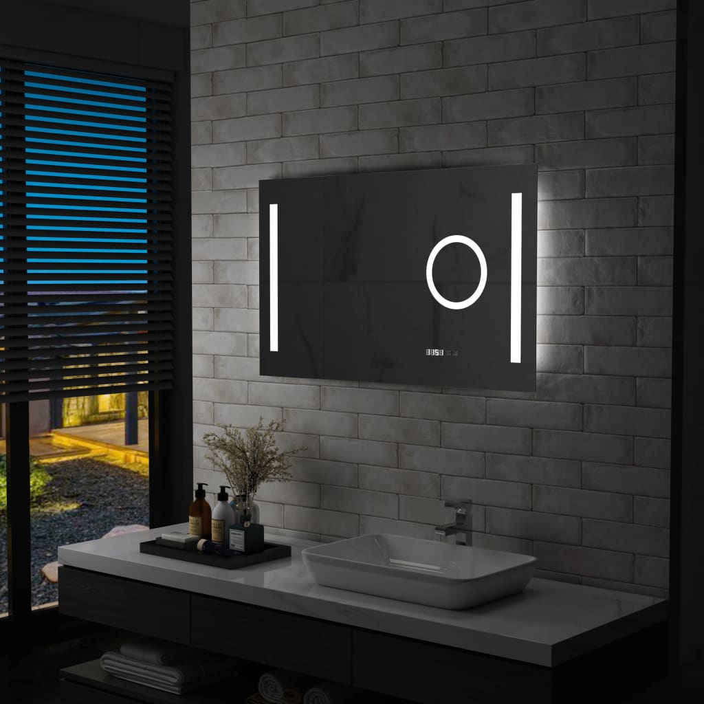 Kylpyhuoneen LED-seinäpeili kosketussensorilla 100x60 cm - Sisustajankoti.fi