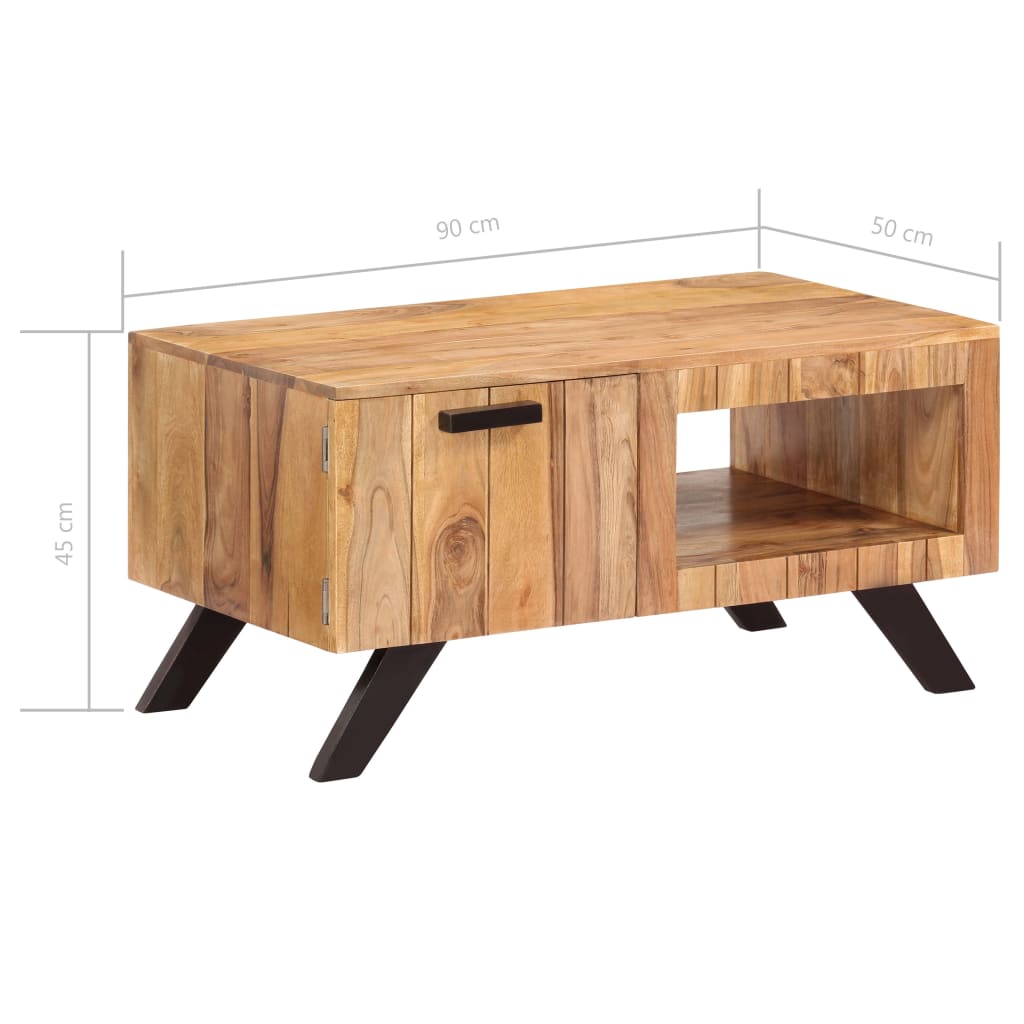 Sohvapöytä 90x50x45 cm täysi akaasiapuu - Sisustajankoti.fi