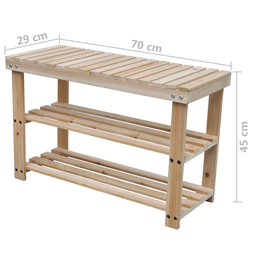 2-in-1 Kenkäpenkki 2 kpl kiinteä puu - Sisustajankoti.fi