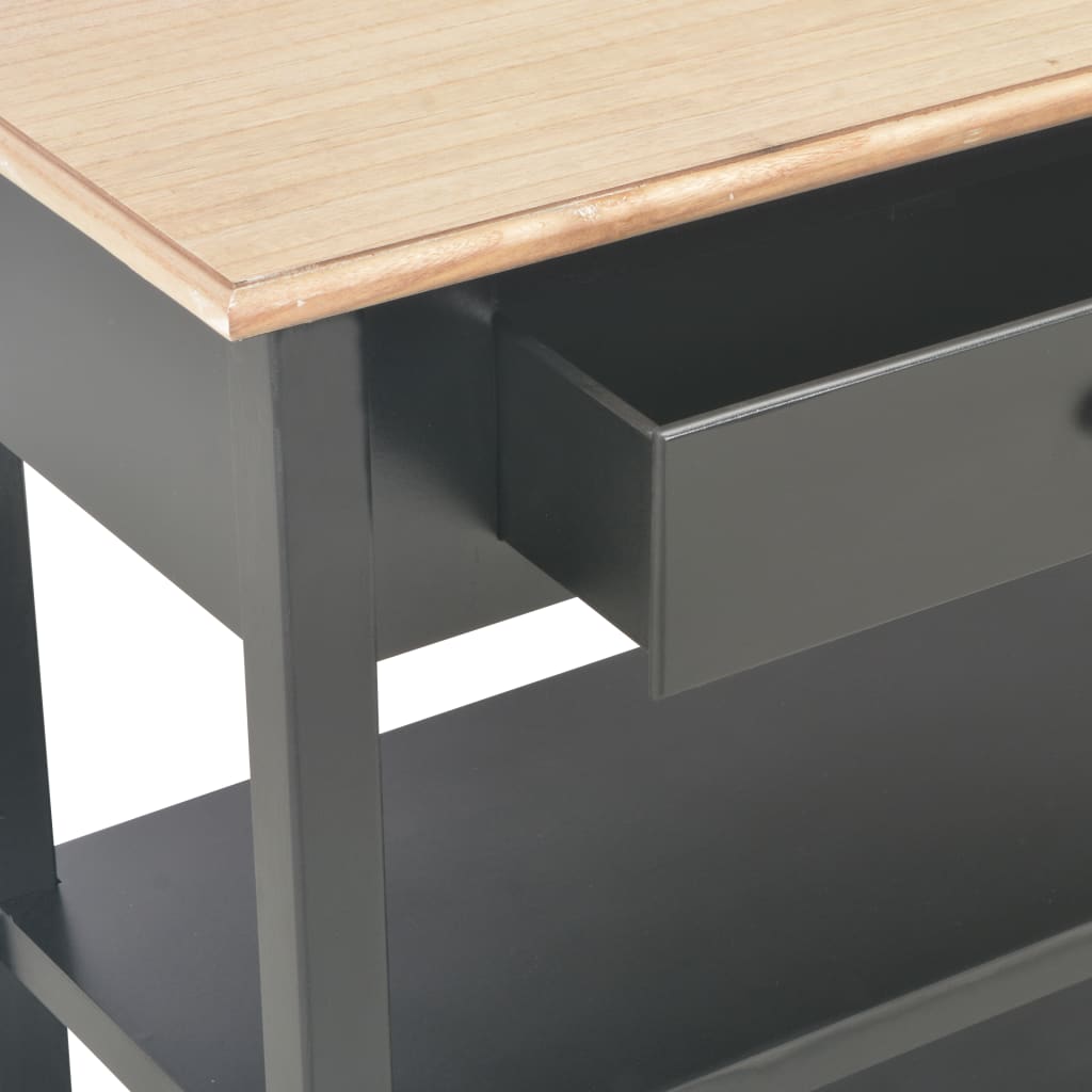 Sivupöytä musta 110x35x80 cm MDF - Sisustajankoti.fi