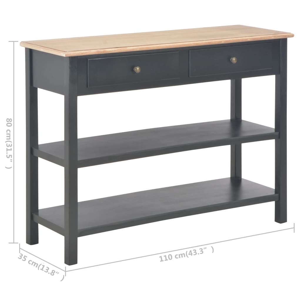 Sivupöytä musta 110x35x80 cm MDF - Sisustajankoti.fi