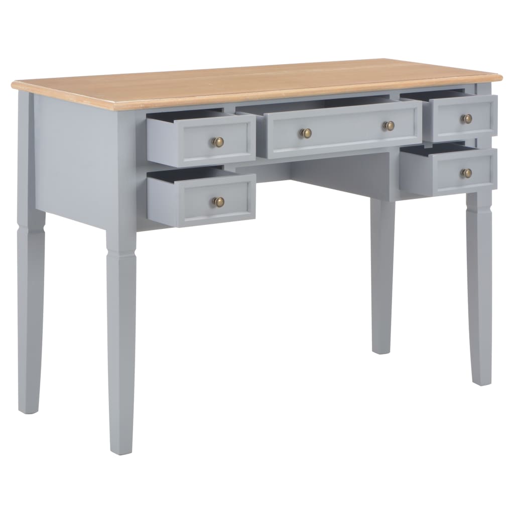 Kirjoituspöytä harmaa 109,5x45x77,5 cm puinen - Sisustajankoti.fi