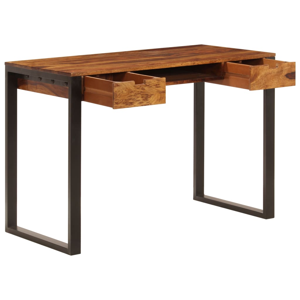 Työpöytä 110x55x78 cm seesampuu ja teräs - Sisustajankoti.fi