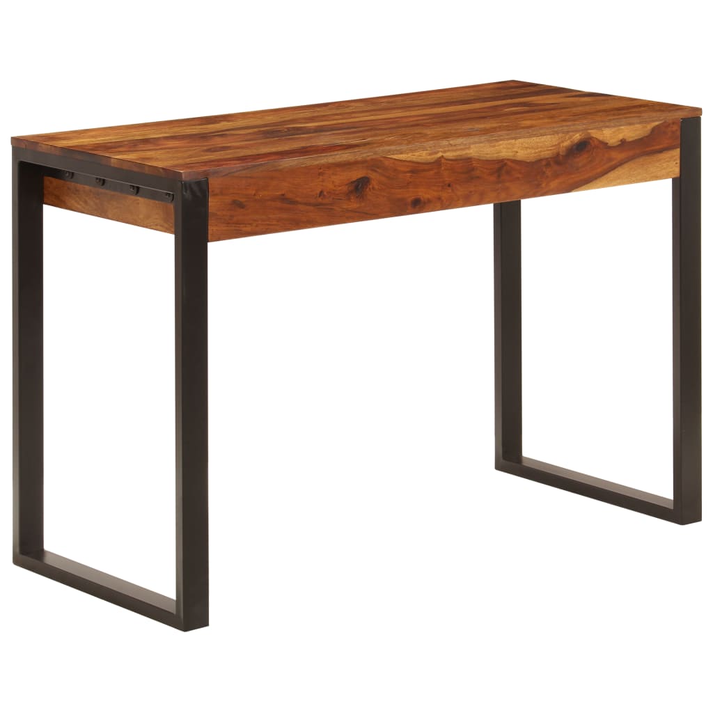 Työpöytä 110x55x78 cm seesampuu ja teräs - Sisustajankoti.fi