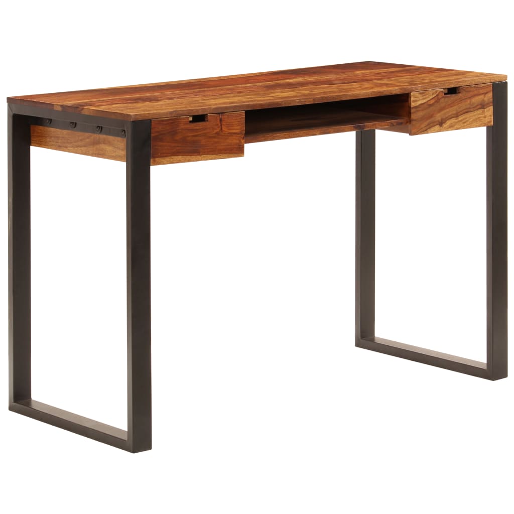 Työpöytä 110x55x78 cm seesampuu ja teräs - Sisustajankoti.fi