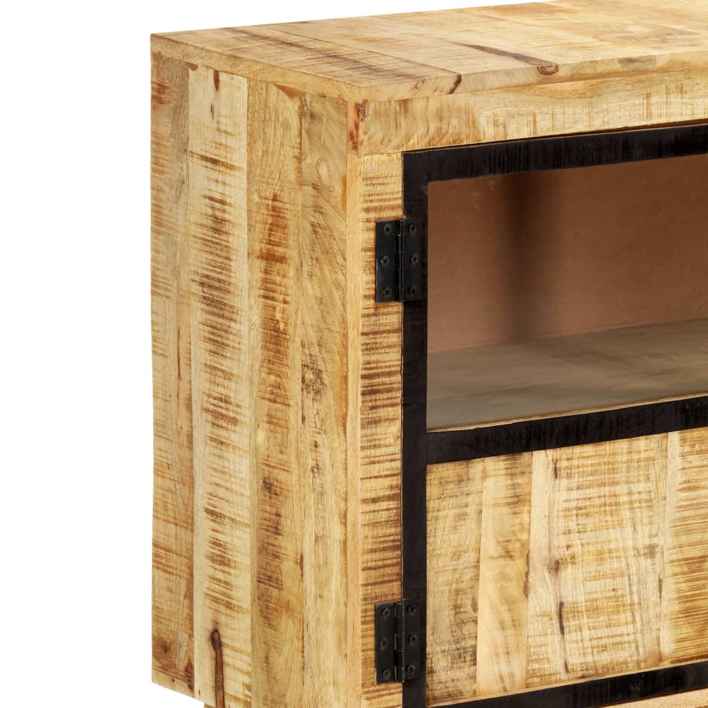 Senkki ruskea ja musta 160x30x80 cm täysi karkea mangopuu - Sisustajankoti.fi