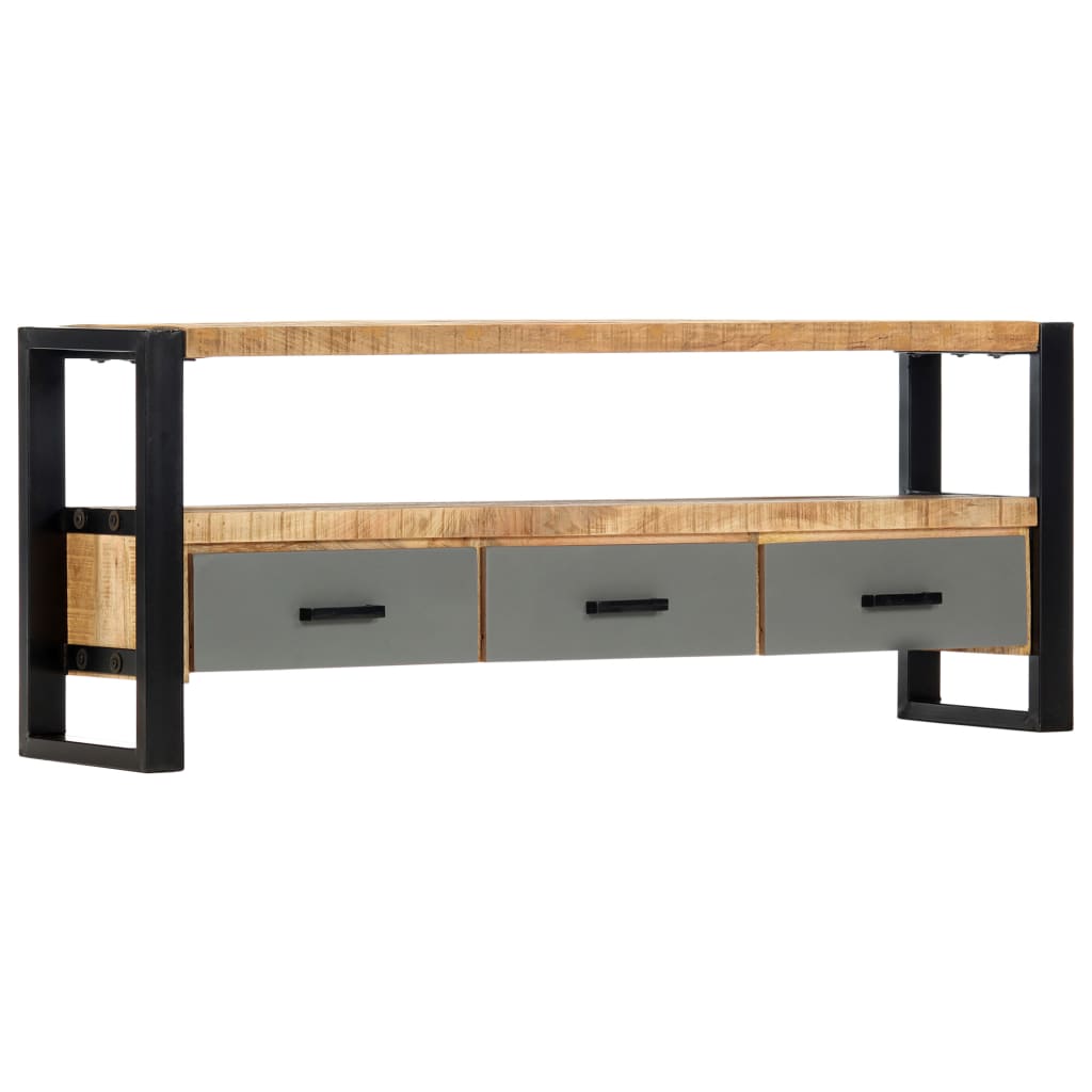TV-taso 130x30x50 cm täysi mangopuu - Sisustajankoti.fi